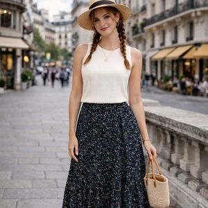 Banana Republic Dark Floral Maxi Skirt